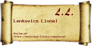 Lenkovics Lionel névjegykártya